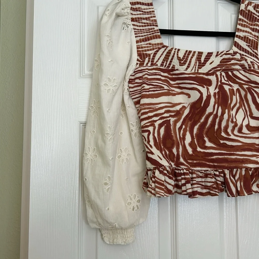 Love the Label Smocked Puff-Sleeve Blouse